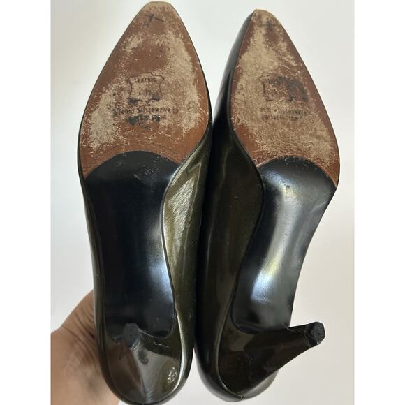Vintage Stuart Weitzman Patent Leather Studded Pointed Toe Pumps - Picture 6 of 6